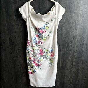 Ted Baker Cream Dress with Floral Design